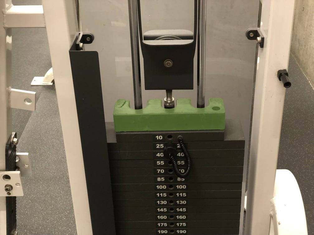 The add-on weight recolored green